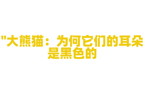 "大熊猫：为何它们的耳朵是黑色的？"